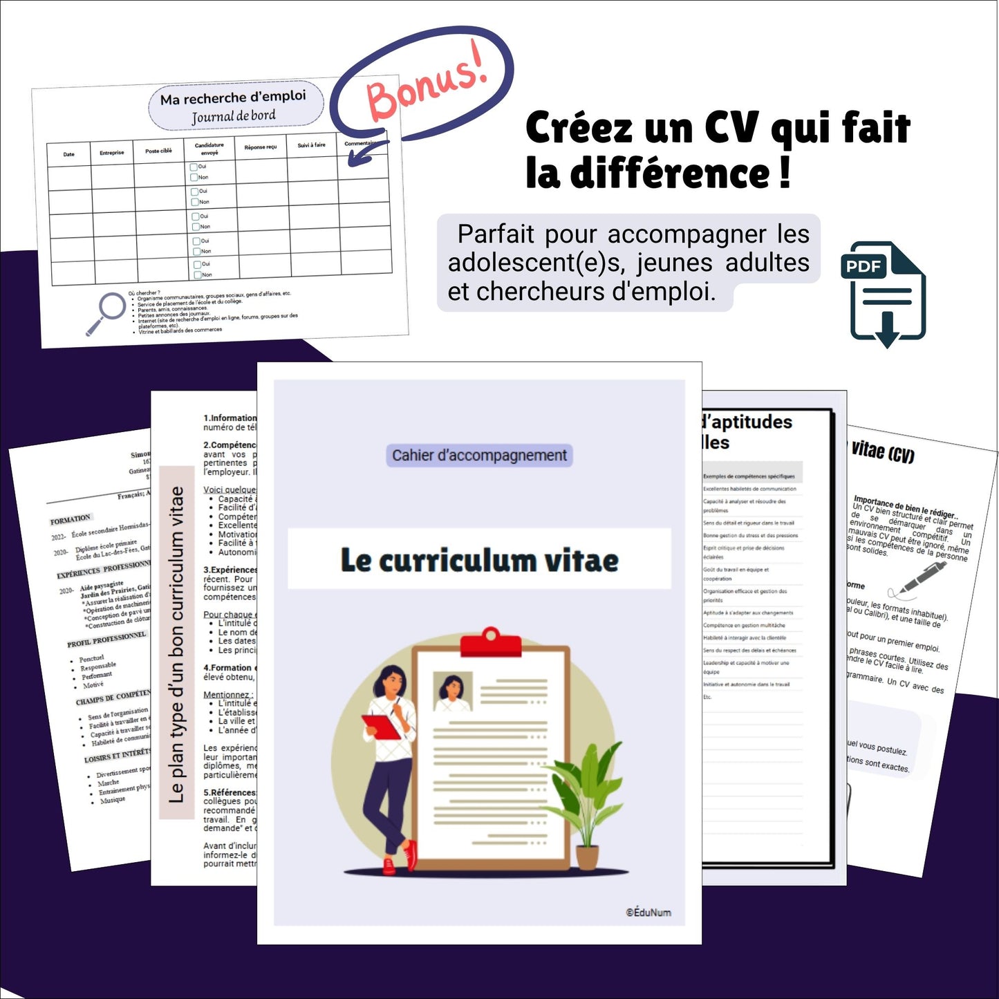 Curriculum vitae | Cahier d'accompagnement