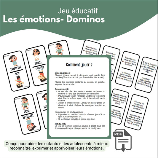 Les émotions | Jeu de dominos